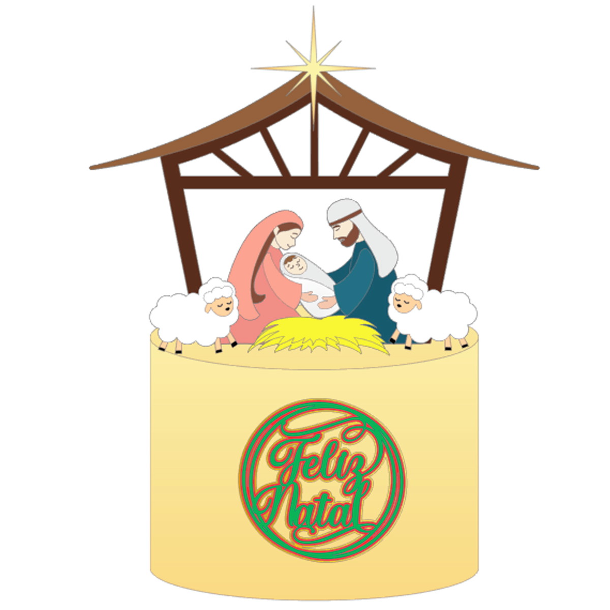 Arquivo Corte: Topo de Bolo Feliz Natal Presépio 115