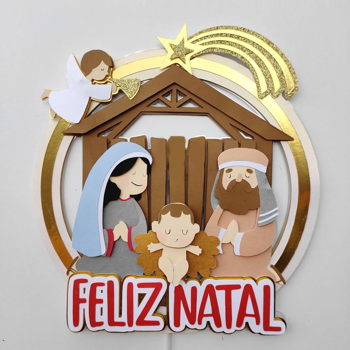 Arquivo Corte: Topo de Bolo Feliz Natal Presépio Jesus 033