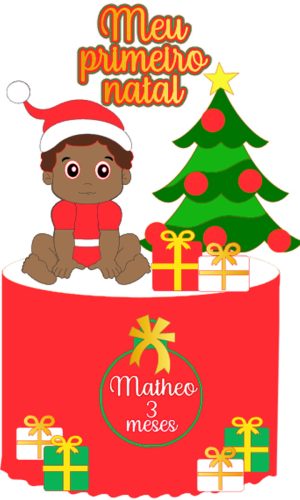 Arquivo Corte: Topo de Bolo Meu 1º Natal Menino Baby 102