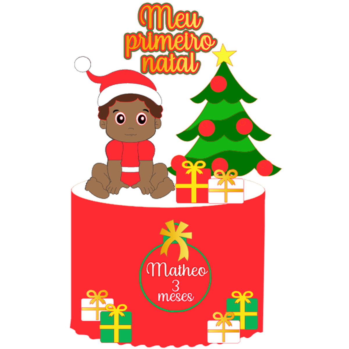 Arquivo Corte: Topo de Bolo Meu 1º Natal Menino Baby 102