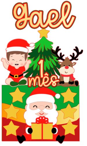 Arquivo Corte Topo de Bolo Meu 1º Natal Menino Baby Noel 132