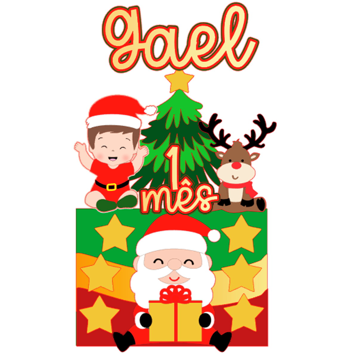 Arquivo Corte Topo de Bolo Meu 1º Natal Menino Baby Noel 132