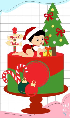 Arquivo Corte: Topo de Bolo Meu Primeiro Natal Menino 174
