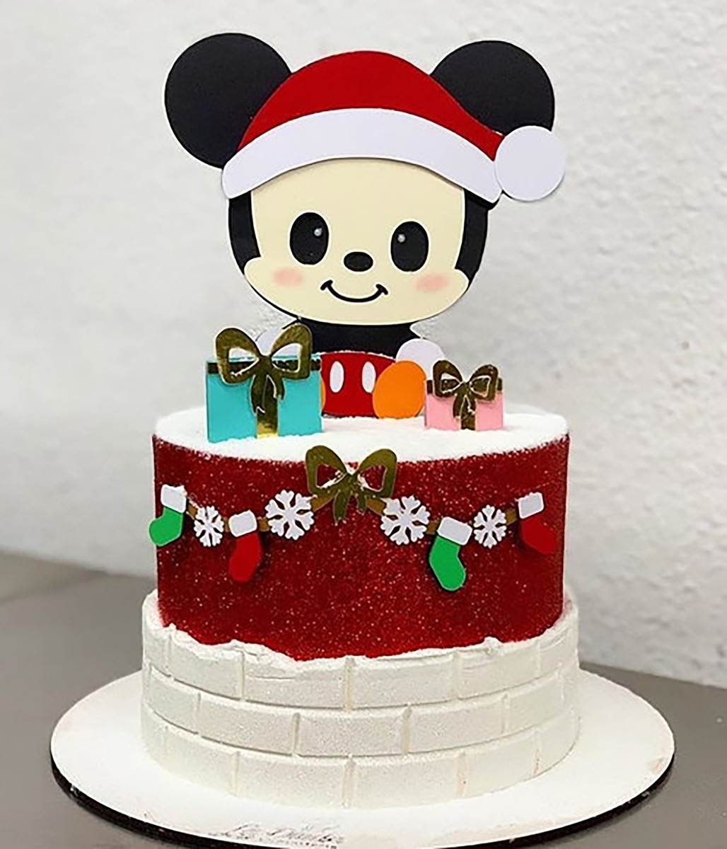 Arquivo Corte Topo de Bolo Mickey Natal 069