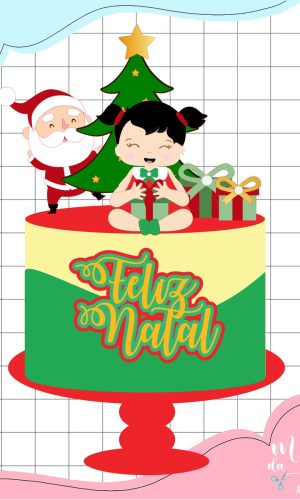 Arquivo Corte: Topo de Bolo Natal Menina 172