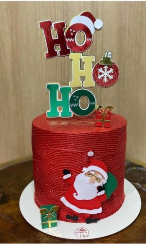 Arquivo Corte: Topo de Bolo Natal Papai Noel Hohoho 110