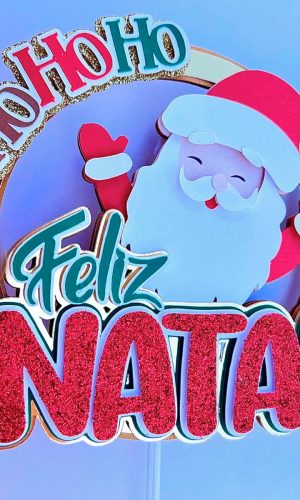 Arquivo Corte: Topo de Bolo Natal Papai Noel Hohoho 133
