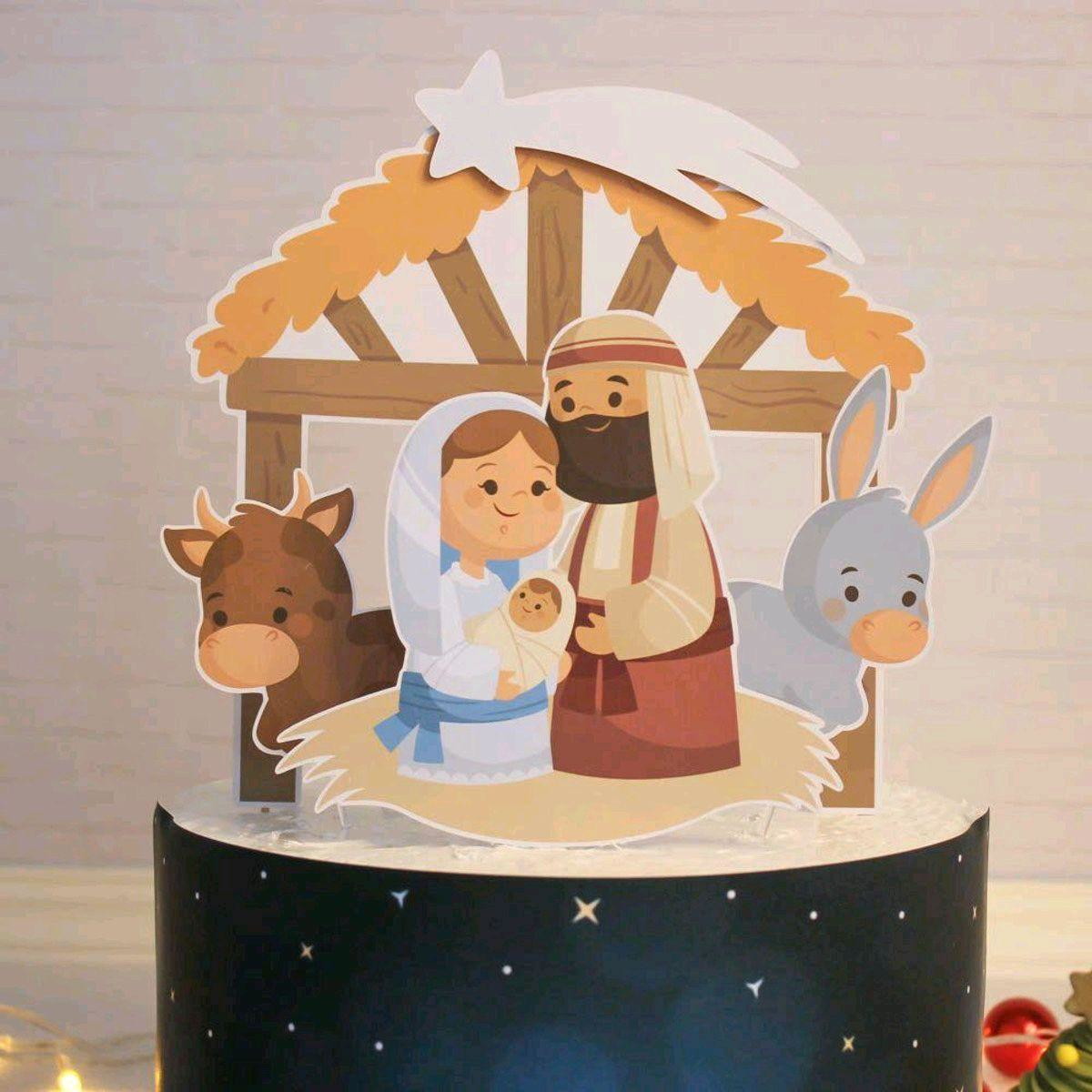 Arquivo Corte Topo de Bolo Natal Presépio (#2153) Studio pdf - Imagem 2