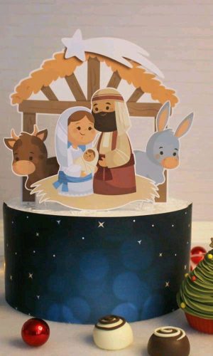 Arquivo Corte Topo de Bolo Natal Presépio (#2153) Studio pdf
