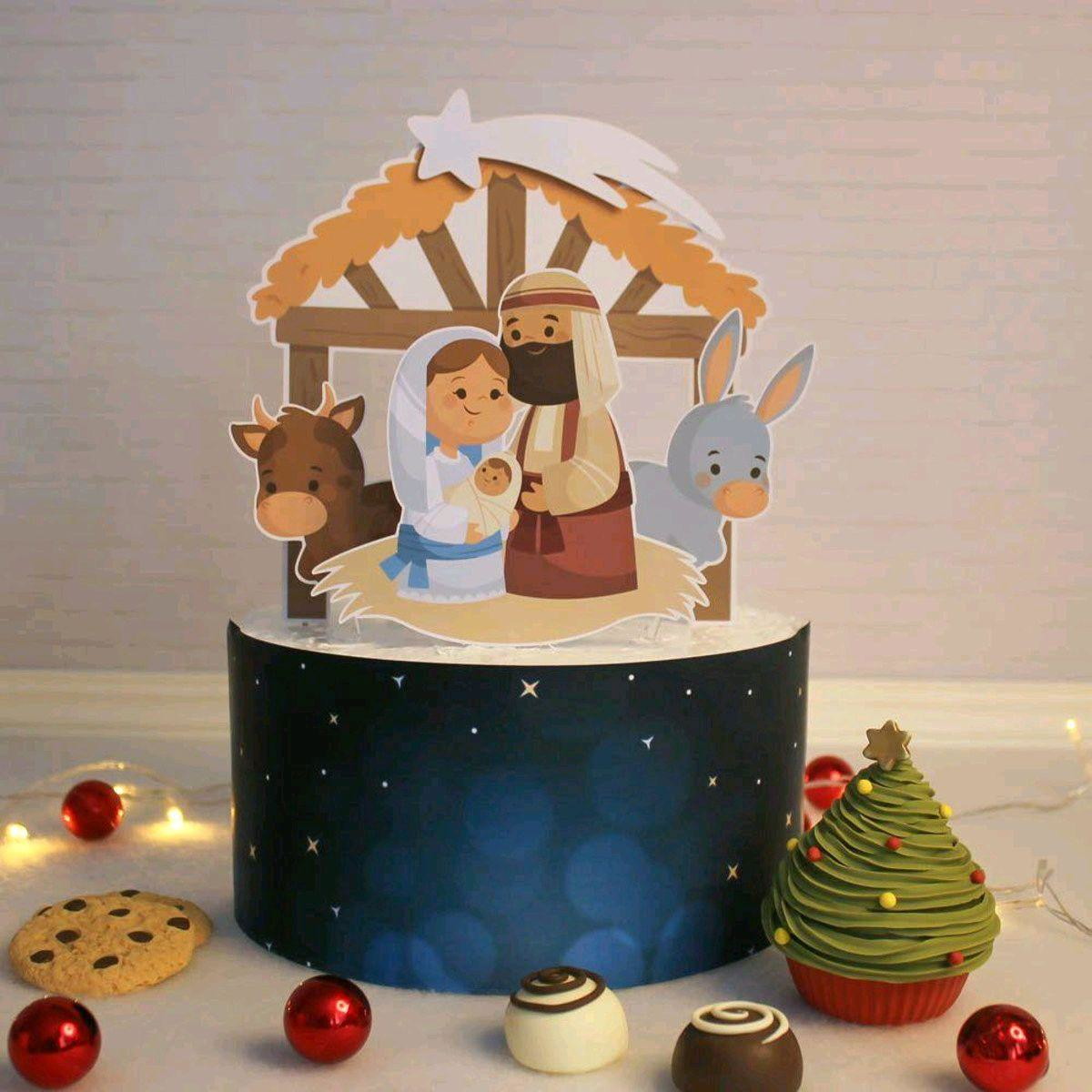 Arquivo Corte Topo de Bolo Natal Presépio (#2153) Studio pdf