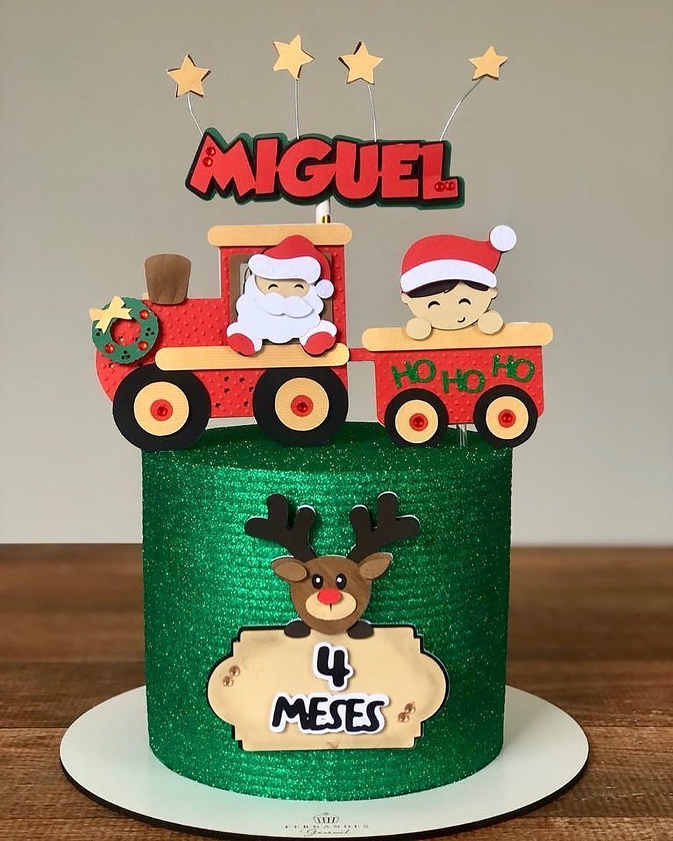 Arquivo Corte: Topo de Bolo Natal Trenzinho Papai Noel 122