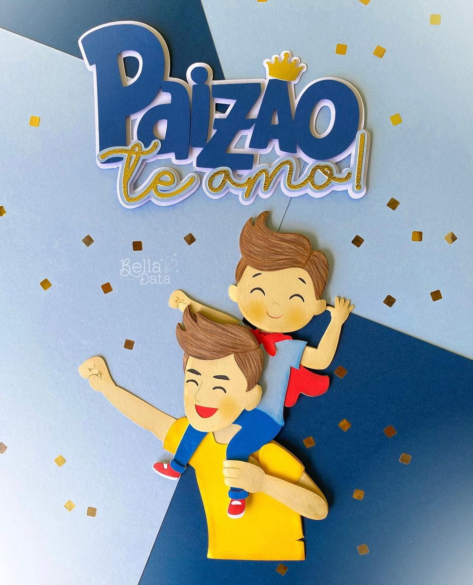Arquivo Corte: Topo de Bolo Pai e Filho Dia Dia dos Pais 069