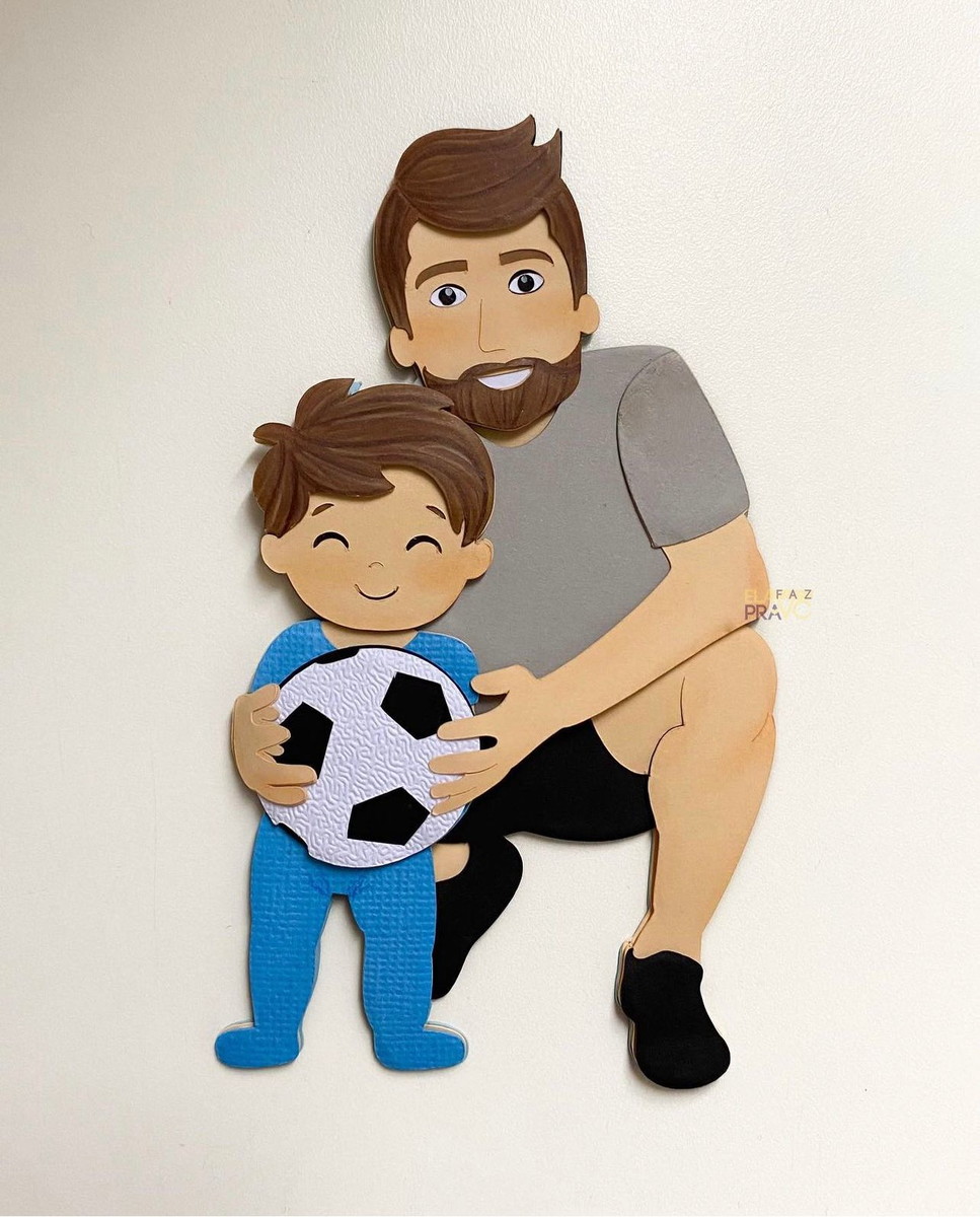 Arquivo Corte: Topo de Bolo Pai e Filho Dia Dia dos Pais 072 - Imagem 2