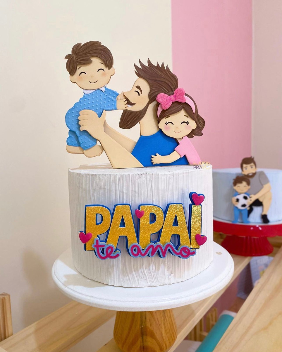 Arquivo Corte Topo de Bolo Pai e Filhos Dia Dia dos Pais 078