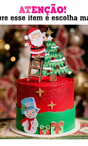 Arquivo Corte Topo De Bolo Papai Noel Na Escada 011