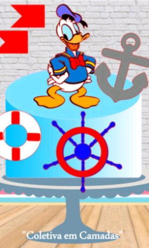 ARQUIVO CORTE TOPO DE BOLO PATO DONALD - CAMADAS (#2291)