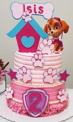 Arquivo Corte Topo de Bolo Patrulha Canina Rosa Skye #17070