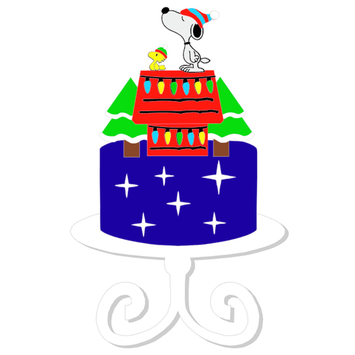 Arquivo Corte: Topo de Bolo Snoopy Natal 070