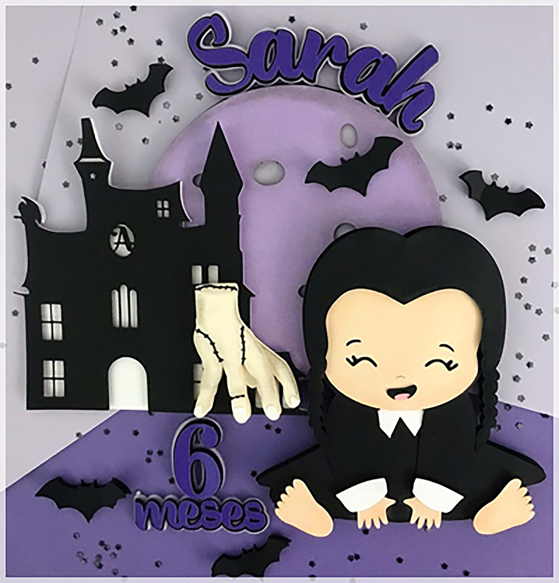 Arquivo Corte Topo de Bolo Wandinha Babyfamilia Addams 024