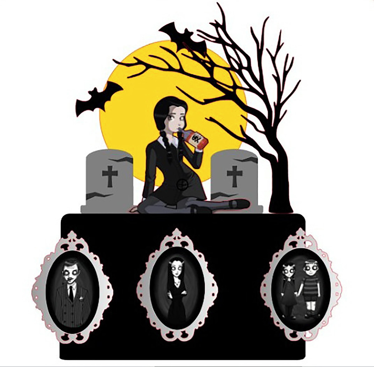 Arquivo Corte Topo de Bolo Wandinha Familia Addams 004