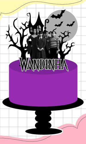 Arquivo Corte Topo de Bolo Wandinha Familia Addams 010