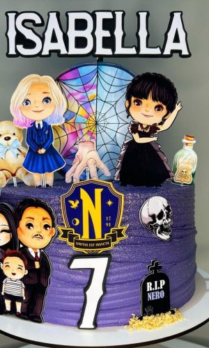 Arquivo Corte Topo de Bolo Wandinha Familia Addams 016