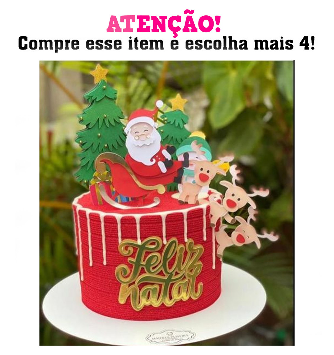 Arquivo Corte Topo Natal Papai Noel 3 Renas Camadas 007