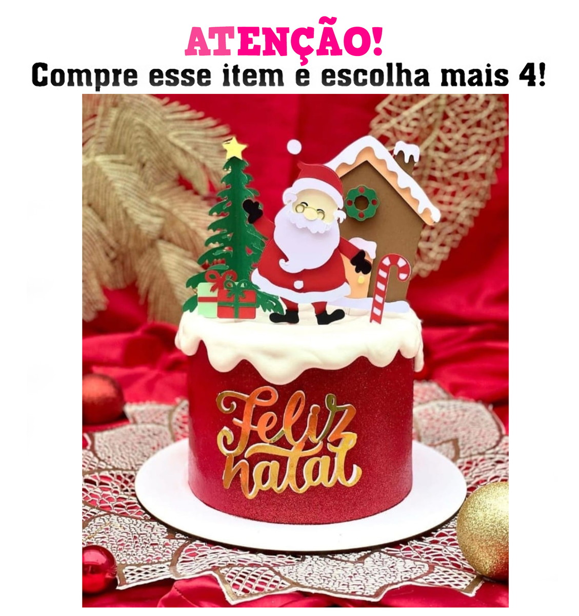 Arquivo Corte Topo De Bolo Natal Papai Noel Camadas 006