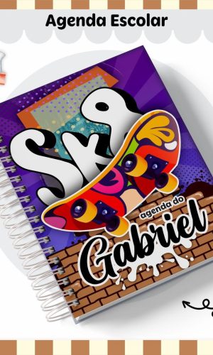 Arquivo de Corte Agenda Escolar Tema Skate 2023 #15641
