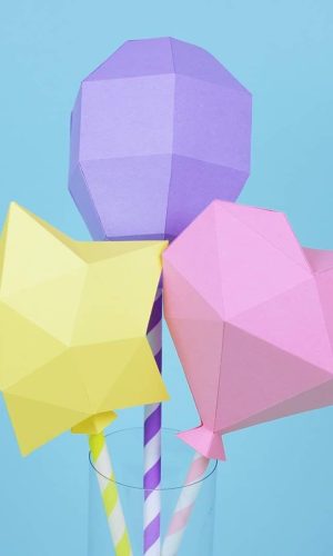 Arquivos de Corte Combo Balões Low Poly