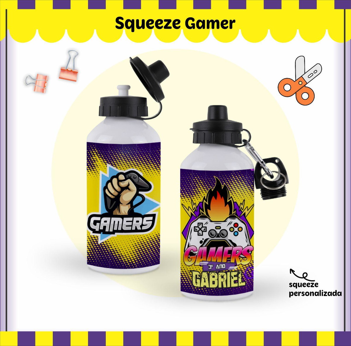 Arquivo de Corte Arte Squeeze Escolar Tema Gamer 2023 #15655