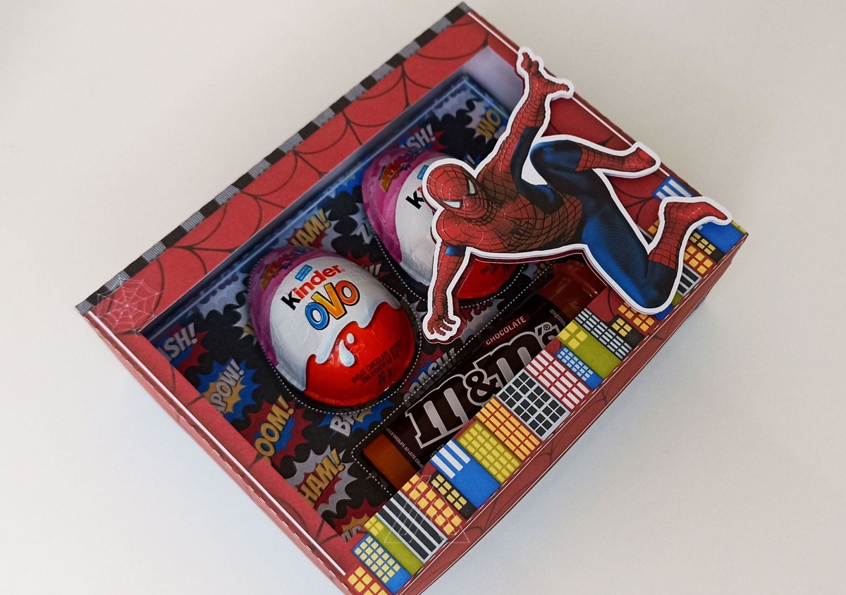 ARQUIVO DE CORTE CAIXA KINDER OVO HOMEM ARANHA #13751
