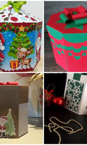 Arquivos de Corte 4 Caixas Panetone 500g de Natal