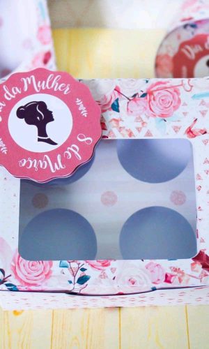 Arquivo de Corte Caixa para 4 Doces Dia da Mulher #4008
