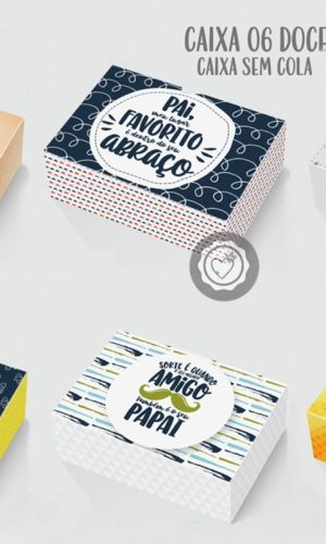 Arquivo de corte caixas para 6 doces dia dos pais