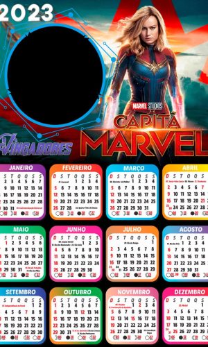 Arquivo de Corte Calendário Capitã Marvel 2023 #15620