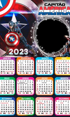 Arquivo de Corte Calendário Capitão América 2023 #15621