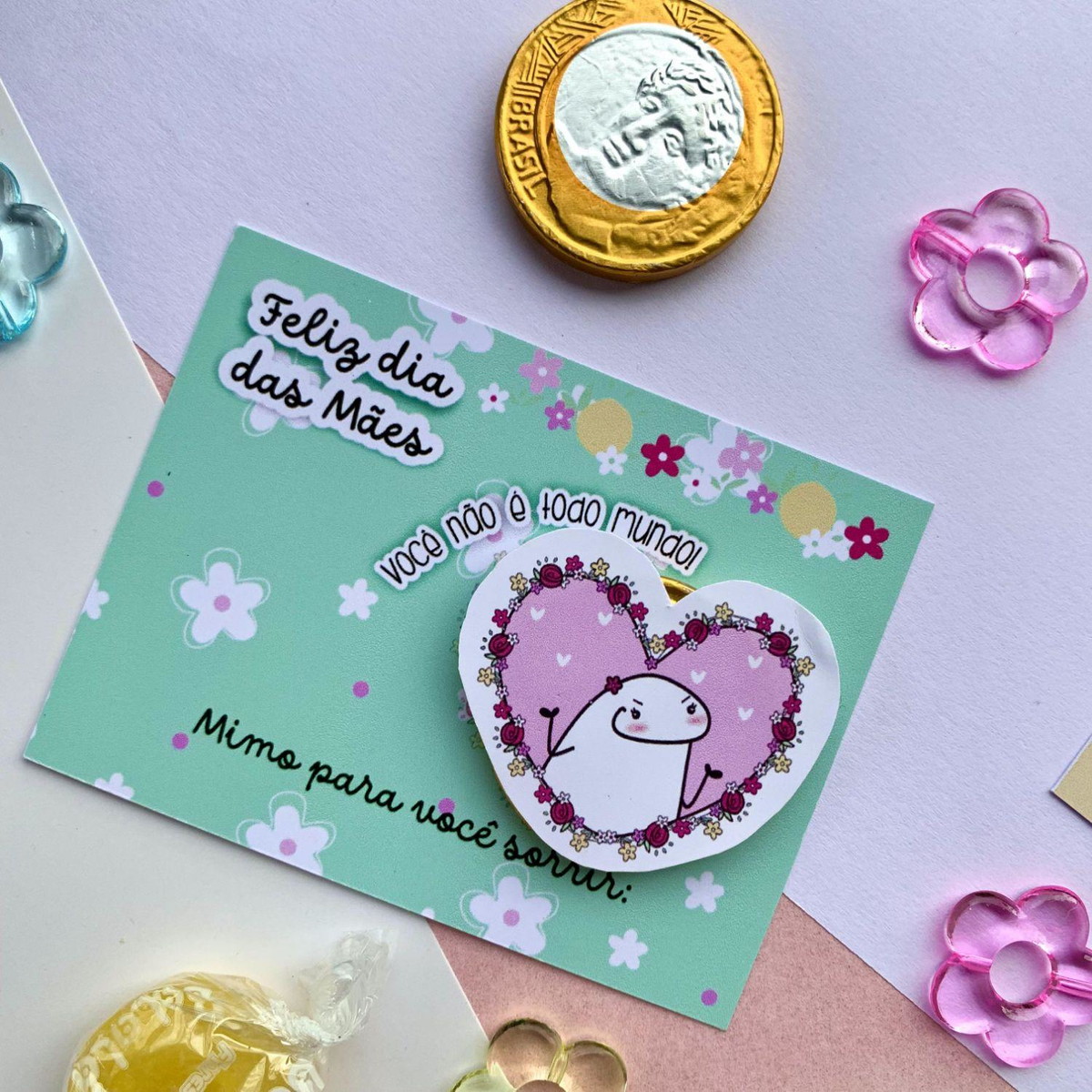 ARQUIVO CARD PARA MOEDA OU BOMBOM DIA DAS MÃES FLORK #13869 - Imagem 2