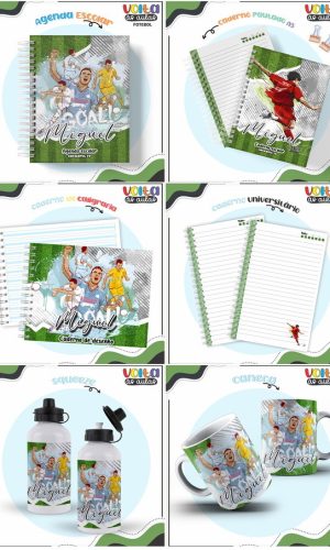 Arquivo de Corte Combo Etiqueta Escolar Futebol