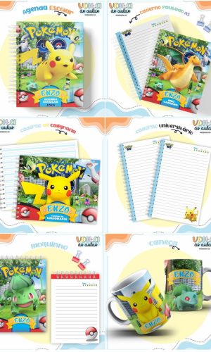 Arquivo de Corte Combo Etiquetas Escolar Pokémon Go