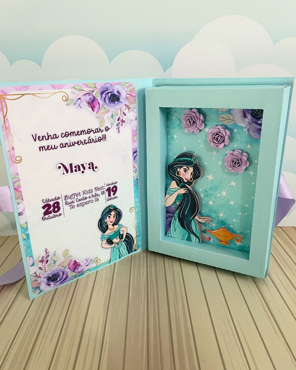 Arquivo de Corte Convite Jasmine Aquarela