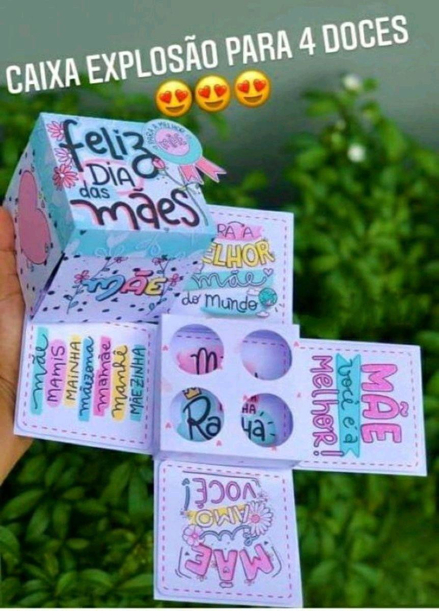 Arquivo de Corte Dia das Maes Caixa Explosao 4 Doces #5247