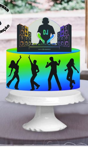 Arquivo de Corte Digital Topo de Bolo Dj