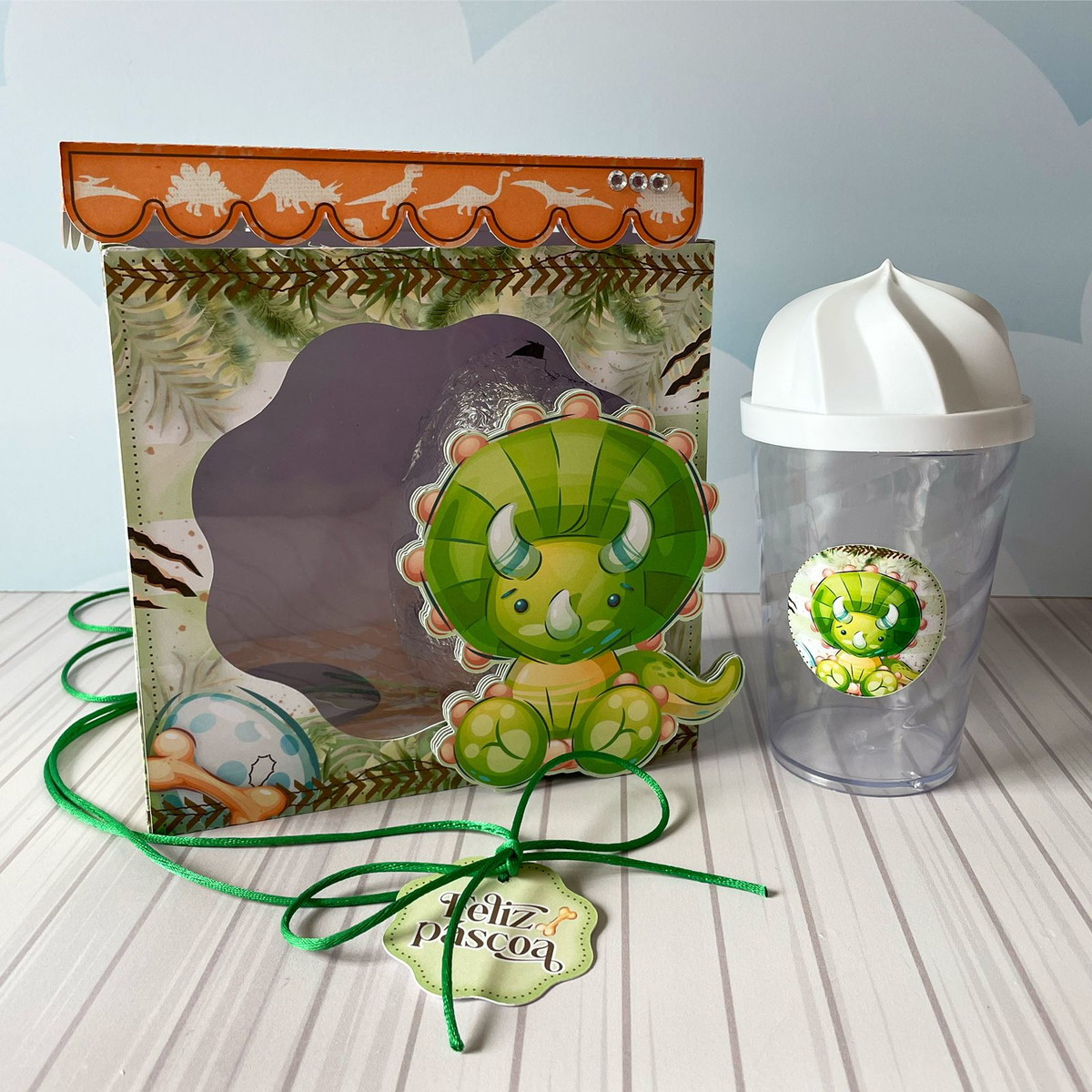 Arquivo de Corte Caixa Copo Dino Baby