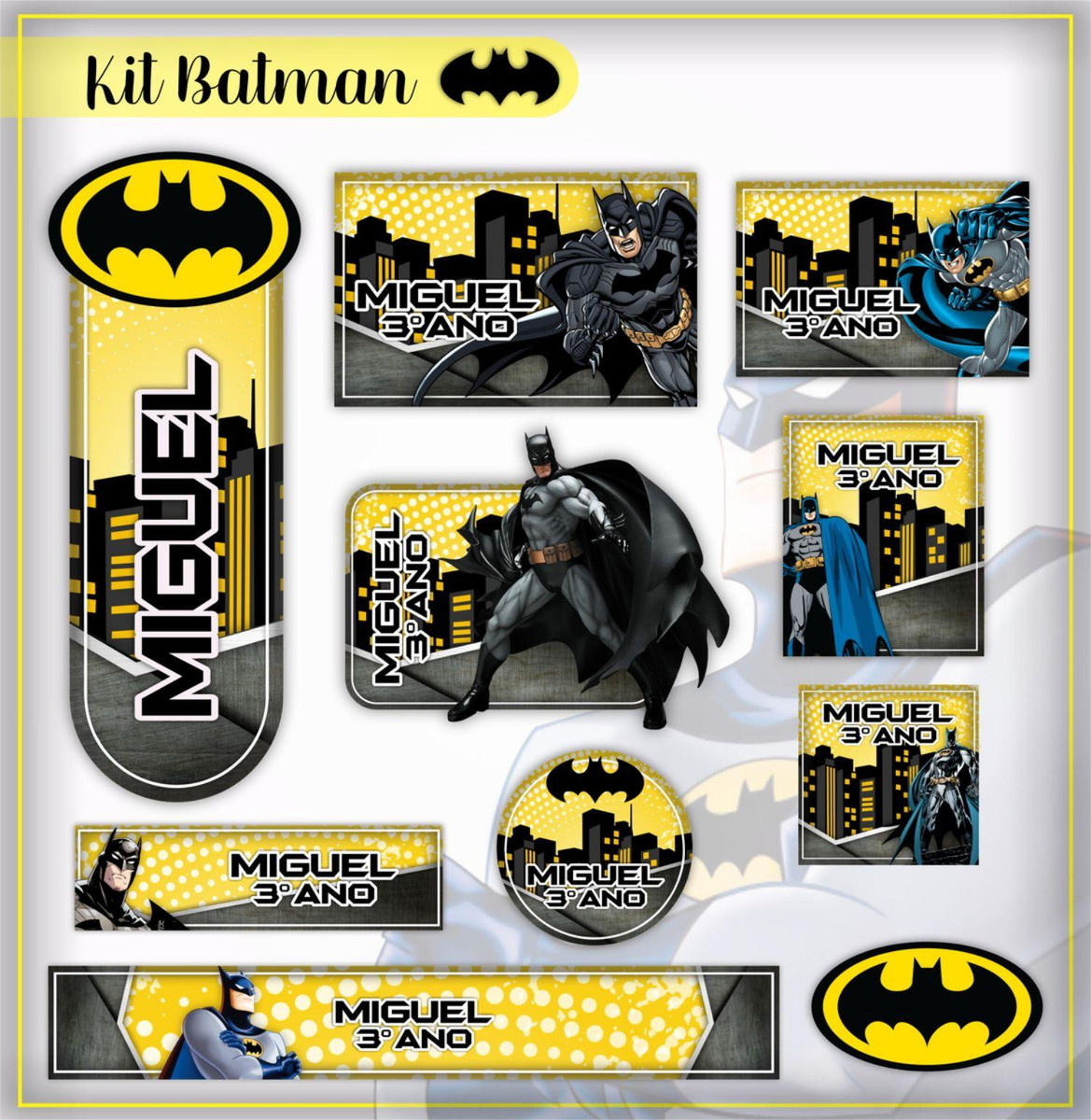 ARQUIVO DE CORTE ETIQUETA ESCOLAR BATMAN #2836 STUDIO PDF