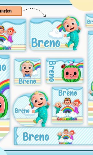 ARQUIVO DE CORTE ETIQUETA ESCOLAR COCOMELON #2821 STUDIO PDF
