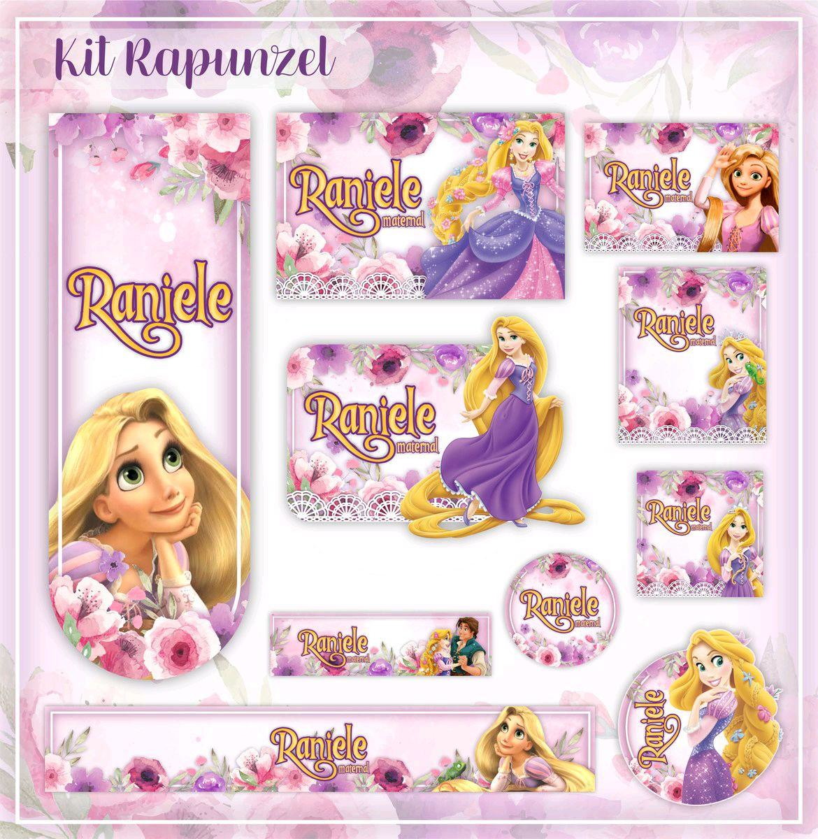 Arquivo de Corte Etiqueta Escolar Enrrolados Rapunzel(#2579)
