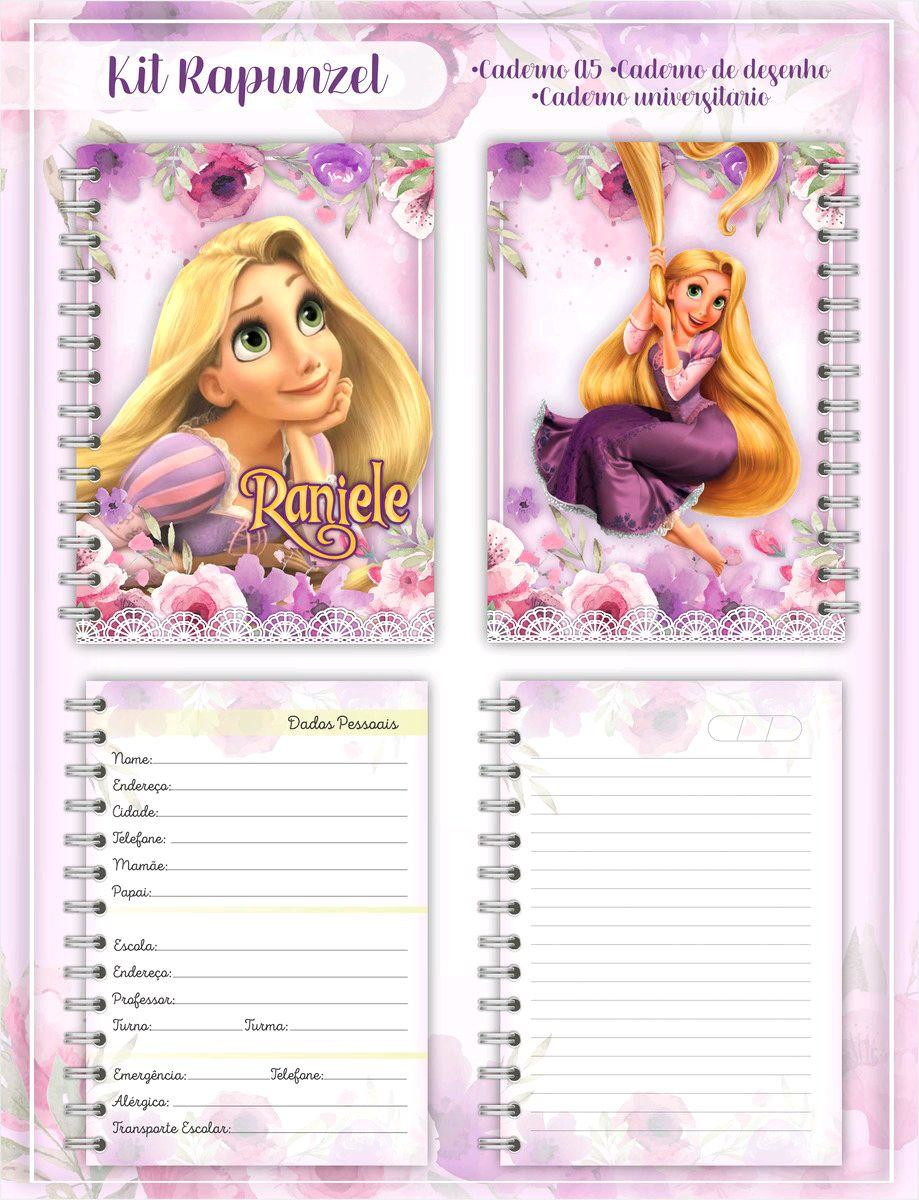 Arquivo de Corte Etiqueta Escolar Enrrolados Rapunzel(#2579) - Imagem 2