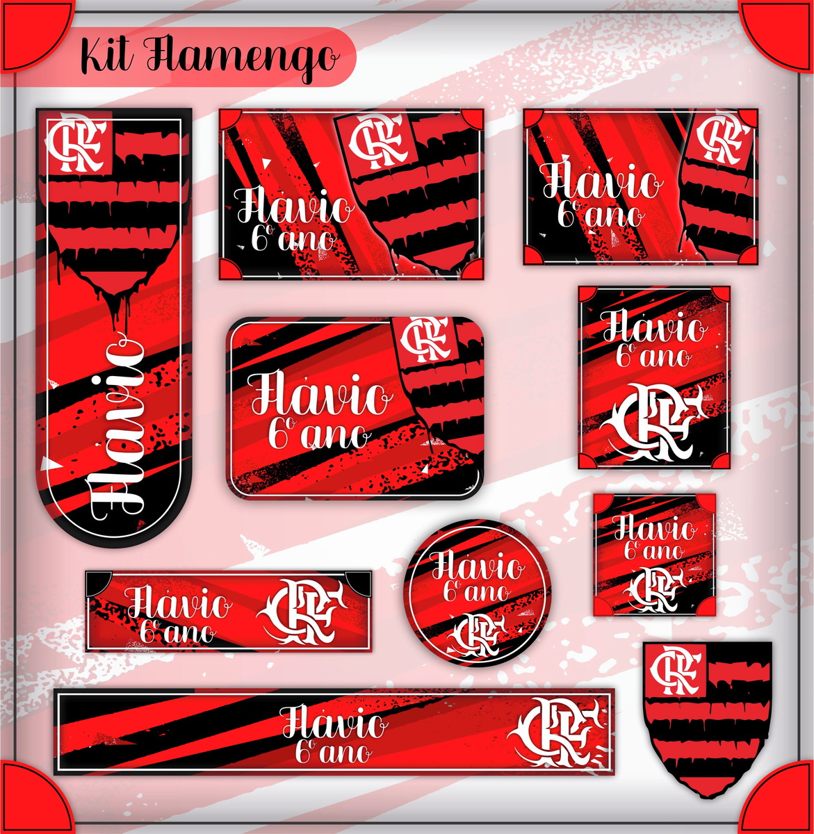 Arquivo de Corte - Etiqueta Escolar (Flamengo) A