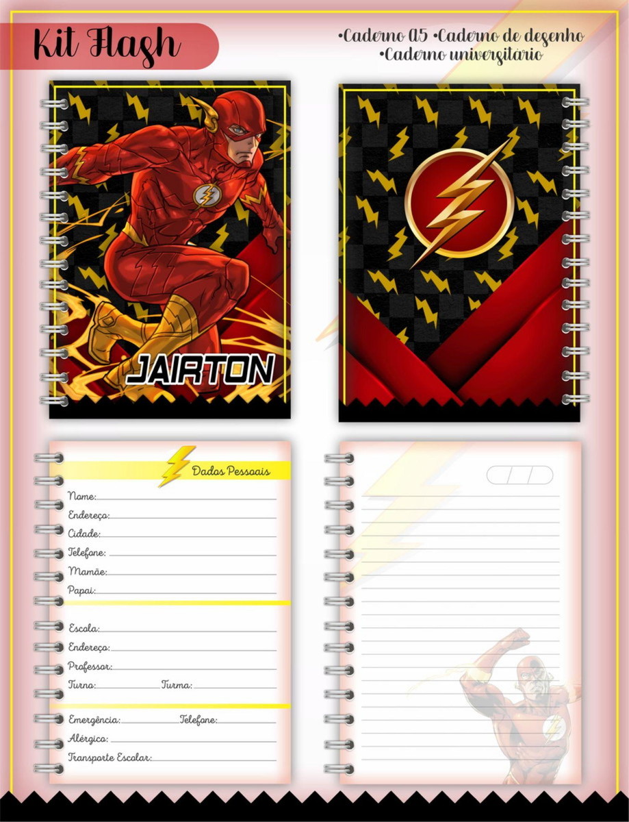 ARQUIVO DE CORTE ETIQUETA ESCOLAR FLASH #2835 STUDIO PDF - Imagem 2